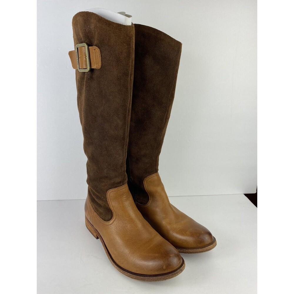 Korkease Rue Boots Womens 6M Rum Siena Combo Tall Brown Leather Almond Toe